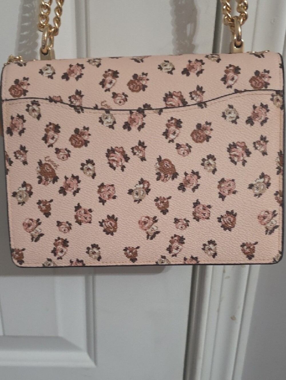 NWOT Coach Blush Pink Floral Chain Crossbody Bag - Picture 5 of 6